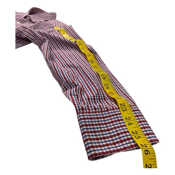UNTUCKit Men's Blue and Red Plaid Long Sleeve Shirt, L - Picture 9 of 9